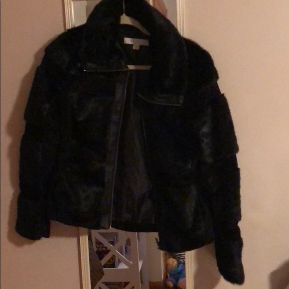 New York& Company: Faux Fur Leather Jacket Size XS - Picture 2 of 3